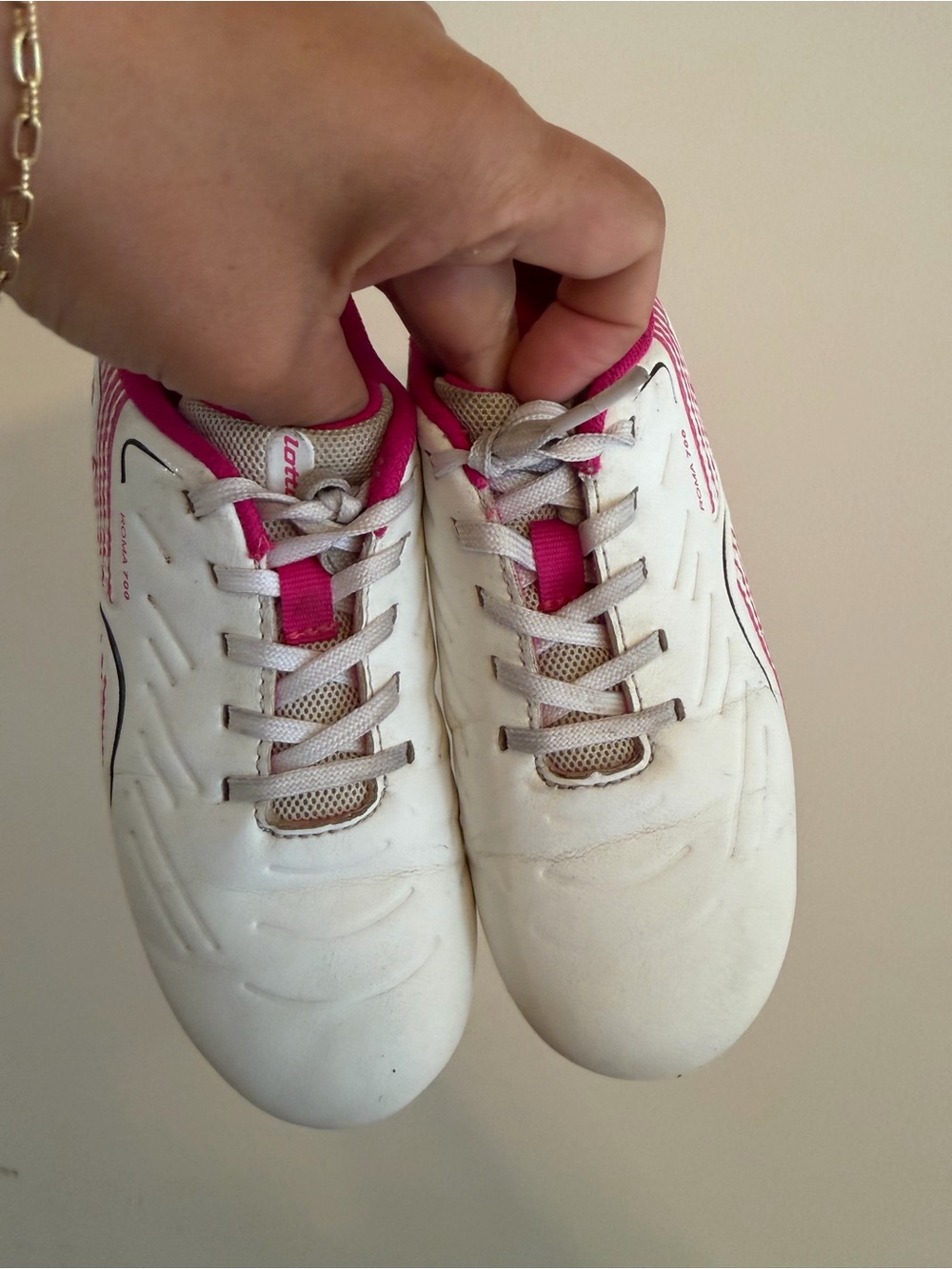 Girls white & Pink Athletic Sneakers/cleats